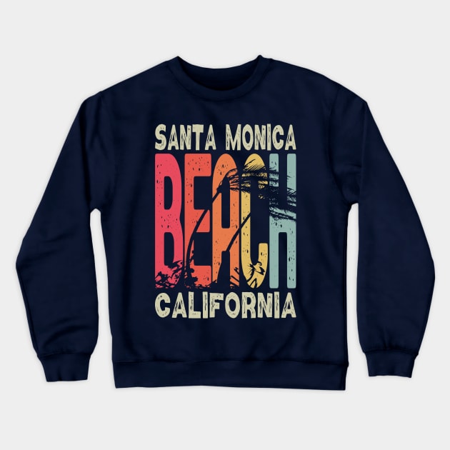 Santa Monica Beach California Crewneck Sweatshirt by Etopix
